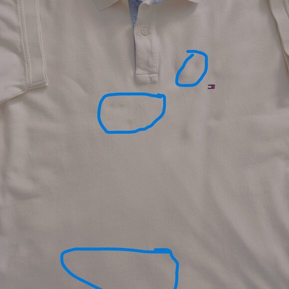 Tommy Hilfiger Golf Polo Mens Shirt Size X-Large Cream Short Sleeve Logo READ - Picture 7 of 9